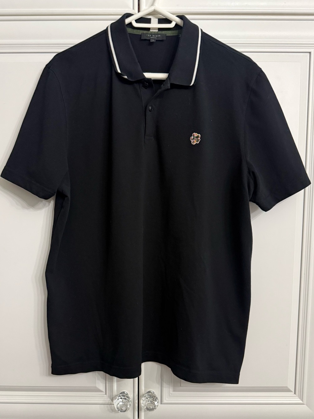 Ted Baker Men's Size XXL Black CAMDN Short Sleeve Polo Shirt Preppy Smart Casual